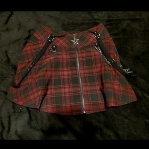 Killstar Study Hell Plaid Gothic Suspender Skirt Hot Topic Dollskill Widow